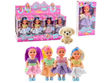 Mini panenka ve školních šatech sada mix 12 cm