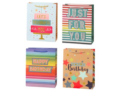 Dárková taška k narozeninám Happy Birthday 23 x 18 x 10 cm