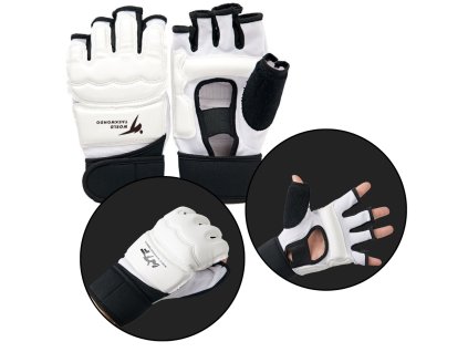 Sportovní rukavice na taekwondo pouzdro bílé velikost XS