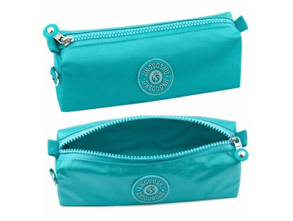 Pouzdro na tužky pro školu, jeden oddíl, zelené, 21,5 cm