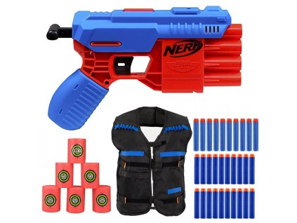 Nerf Alpha Strike Fang QS-4 E6973 modrý + vesta + cíle + 20 šipek