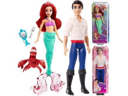 Disney Princezny Panenka Mořská víla Arielka Krab Sebastian HLW35 + Panenka Princ Erik HLV97
