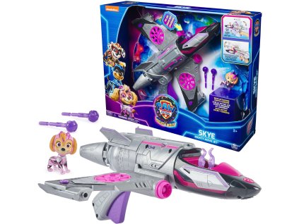 PAW Patrol The Movie 2 Skye Figure Pink Grey Jet Interactive Vehicle Deluxe Light Sound