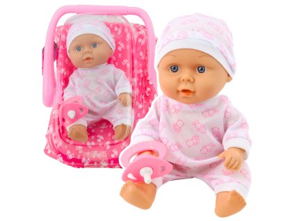 Panenka Miminko V Nosítku Pyžamo Čepička Dudlík Růžová