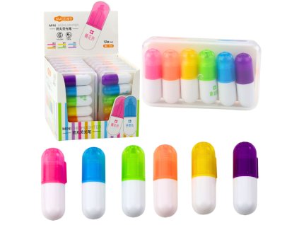Mini Zvýrazňovače V Pouzdře Intenzivní Barvy 6 ks