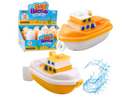 Hračka Do Vany Loďka Na Tahání Bílá Žlutá Mix