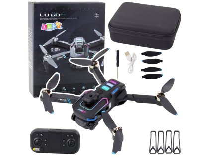 LU60 Dron Duální HD Kamera LED Světla Aplikace Černý