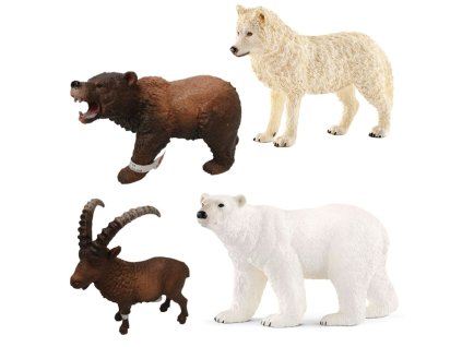 Schleich Sada Arktický Vlk + Lední Medvěd + Kamzík + Grizzly Medvěd