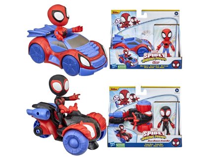 Marvel Spidey a Jeho Úžasní Kamarádi Sada Figurka Spidey s Vozidlem F1940 + Figurka Miles Morales s Vozidlem Techno Racer F1941