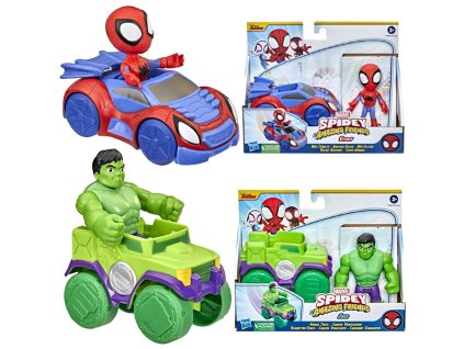 Marvel Spidey a Jeho Úžasní Kamarádi Sada Figurka Spidey s Vozidlem F1940 + Figurka Hulk s Vozidlem Smash Truck F3984