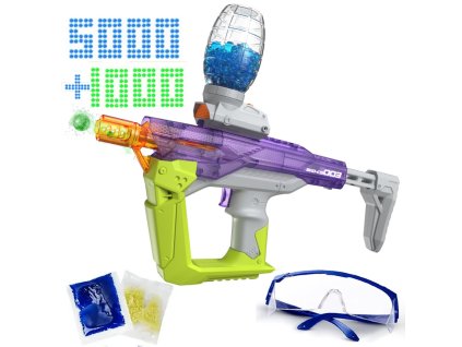 SKD Blaster Automatická Puška na Gelové Kuličky Python CS-003S Fialová Svítící kuličky