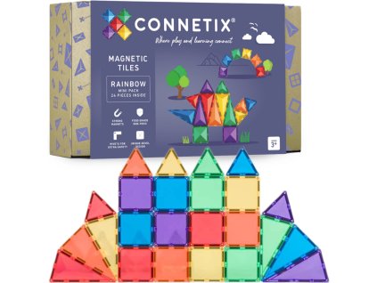 CONNETIX Rainbow Mini Pack Kreativní magnetické kostky 24 dílů