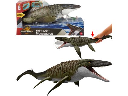 Figurka Dinosaurus Jurassic World Rebirth Mosasaurus Bite'n'blast 65 cm