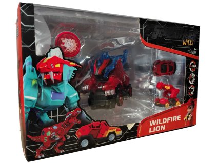 Screechers Wild! Sada Transformujících vozidel Wildfire Lion Lev Dino