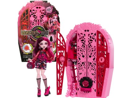 Monster High Sada Panenka Draculaura 28 cm + překvapení doplňky Strašidelná škola