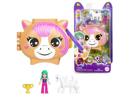 Polly Pocket Kompaktní sada Pet Connects Koník figurky a doplňky