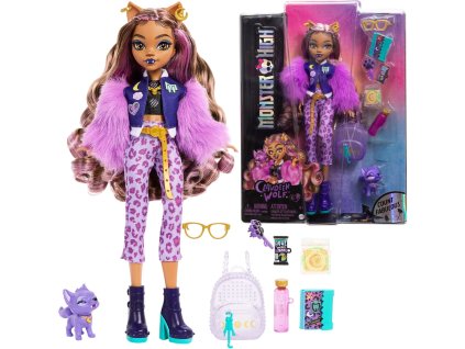 Monster High Clawdeen Wolf panenka 26 cm + doplňky a mazlíček