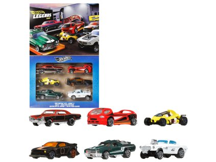 Hot Wheels Legends sada 6 vozidel Deluxe Silver Series