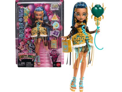 Monster High Cleo DeNile Strašisladké narozeniny panenka 28 cm + doplňky