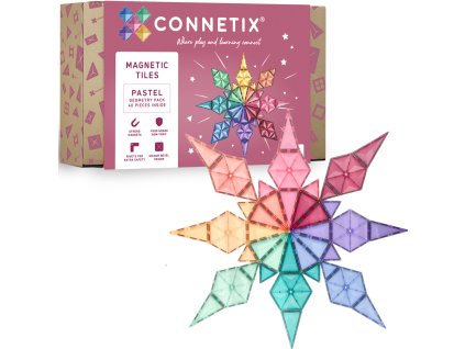 CONNETIX Pastel Geometry Pack kreativní magnetické kostky 40 dílů