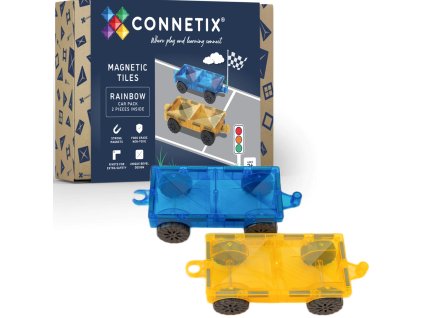 CONNETIX Rainbow Car Pack kreativní magnetické kostky 2 vozidla