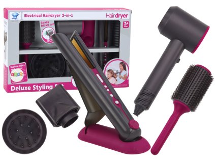 Kadeřnická sada Sušič vlasů Rovnací kartáč Vyměnitelné hroty