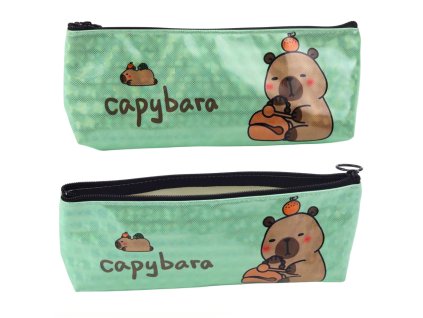 Školní Penál Kapybara Metalický Třpytivý Zelený