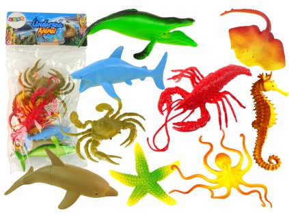 Sada figurek oceánských zvířátek 9 ks.