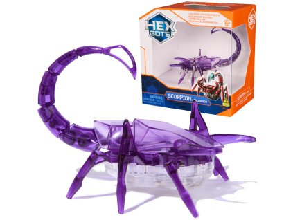 Hex Bots Pohyblivá Figurka Škorpión Fialový Smyslová Hračka Světlo