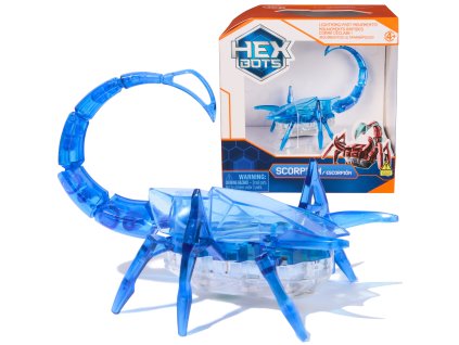 Hex Bots Pohyblivá Figurka Škorpión Modrý Smyslová Hračka Světlo