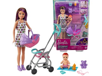 Barbie Sada Panenka Skipper pečovatelka chůva Babysitters Inc. a doplňky