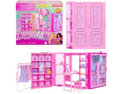 Barbie Sada Šatník Snů přenosná šatna Dream Closet 25+ prvků