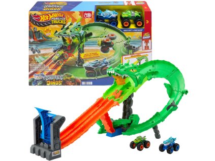 Hot Wheels Monster Trucks autodráha Dračí Závod Dragon Demolition + 2 auta