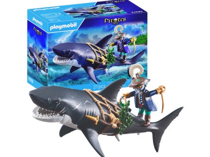 Playmobil Pirates Sada Obří žralok s pirátem 21 dílků