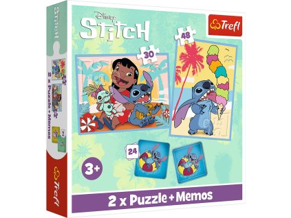 Trefl Disney Puzzle 2v1 + pexeso Lilo&Stitch Happy Day 3+