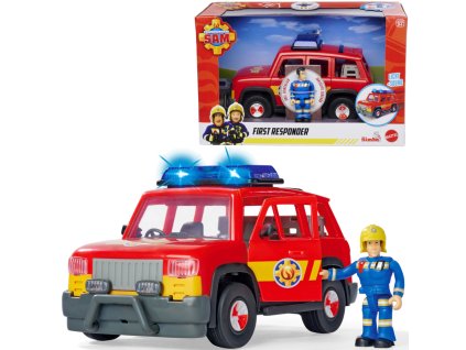 Požárník Sam Záchranné Vozidlo 19 cm + figurka Elvis First Responder
