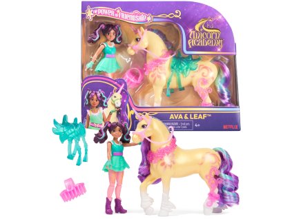 Unicorn Academy Akademie Jednorožců Sada Figurky Ava & Leaf dívka a jednorožec + doplňky