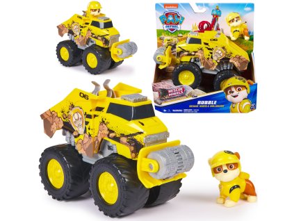 Tlapková patrola Rescue Wheels Stavební vozidlo s figurkou Rubble 6cm