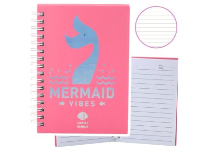 Holografický sešit Mořská panna Ocas Růžový Linkovaný A6 80 listů