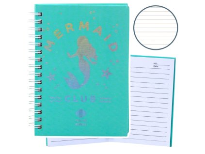 Holografický sešit Mořská panna Tyrkysový Linkovaný A6 80 listů