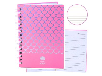 Holografický sešit Šupiny Růžový Linkovaný A6 80 listů