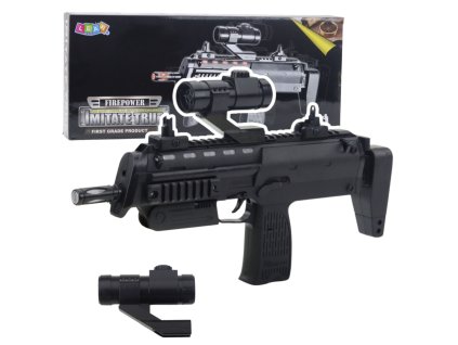 Hračková puška Zbraň Světla Zvuky Zaměřovač Černá 41 cm