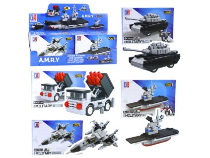 2v1 Stavební kostky Vojenská vozidla Transportní robot