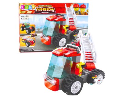 Stavebnice Hasičské auto s žebříkem 67 ks