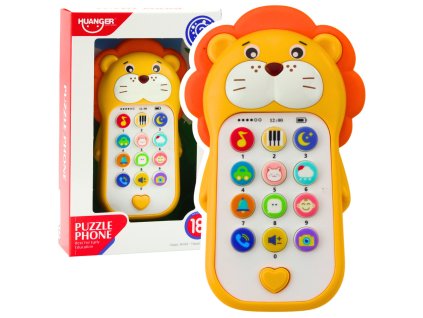 Interaktivní vzdělávací telefon pro batolata Zvuky Melodie Žlutý lev