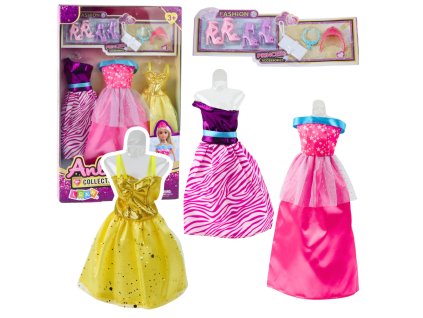 Anlily Panenka sada šaty Boty Kabelka Korunky Doplňky 8 ks