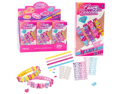 DIY Sada náramků Písmenkové přívěsky 4 nastavitelné náramky