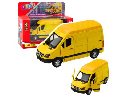 Nákladní auto Kovové Natahovací motor Světla Zvuky Žluté 1:32