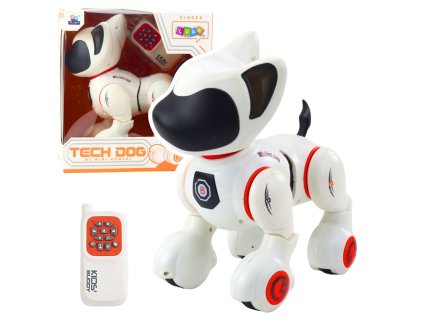 Interaktivní robotický pes Dálkové ovládání Světlo Zvuk Bílý Oranžový