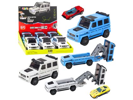 Off-Road Auto Kov Skrytý vůz Světlo Zvuk Bílý Modrý